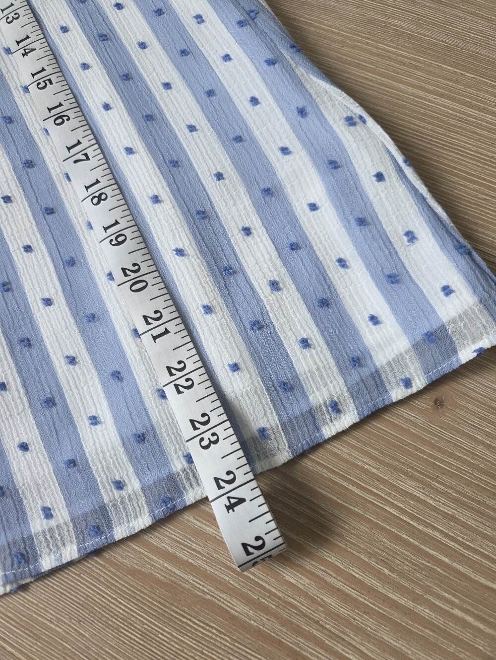 Boden Edith Blouse Blue White Stripe Ruffle Neck Womens Size 6 - Picture 4 of 10